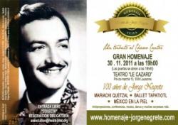 affiche 100 ans de Jorge Negrete. 
