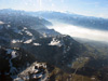 Le lac, et au fond les Alpes valaisannes