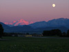 Coucher de soleil sur le Mont-Blanc, vu de l'arodrome